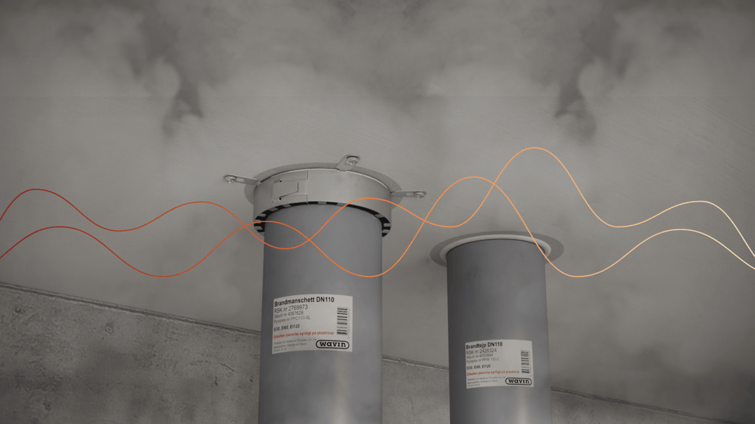 installation of a sewage plastic pipe during the construction of a house. Creative Banner. Copyspace image