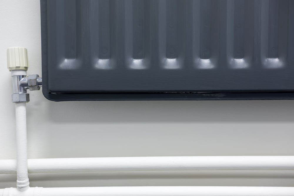Detail of large radiator in the home
