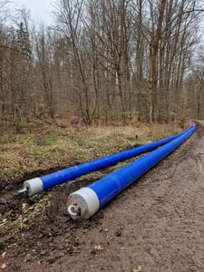 Verlegung der PE Trinkwasserrohre