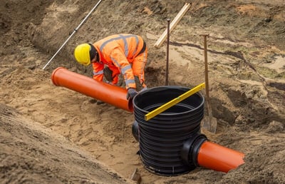 Inspektionsschacht aus Kunststoff mit Kugelgelenken