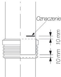 Rys.2 Wykonanie szczeliny dylatacyjnej na połączeniu rury o długości co najmniej 2m.