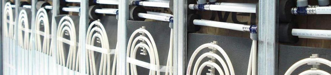 installation of a sewage plastic pipe during the construction of a house. Creative Banner. Copyspace image