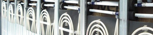 installation of a sewage plastic pipe during the construction of a house. Creative Banner. Copyspace image