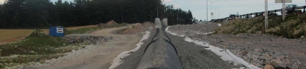 installation of a sewage plastic pipe during the construction of a house. Creative Banner. Copyspace image