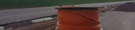 installation of a sewage plastic pipe during the construction of a house. Creative Banner. Copyspace image