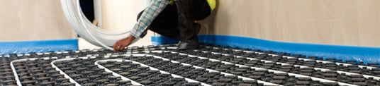 installation of a sewage plastic pipe during the construction of a house. Creative Banner. Copyspace image