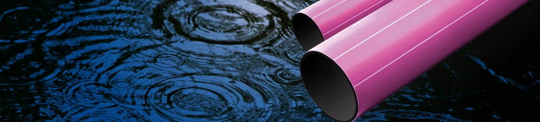 installation of a sewage plastic pipe during the construction of a house. Creative Banner. Copyspace image