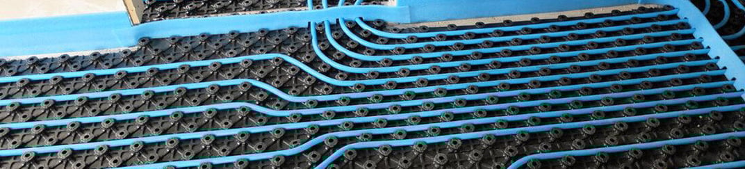 installation of a sewage plastic pipe during the construction of a house. Creative Banner. Copyspace image