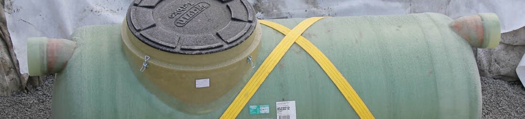 installation of a sewage plastic pipe during the construction of a house. Creative Banner. Copyspace image