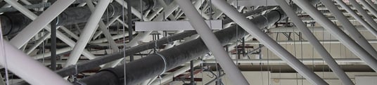 installation of a sewage plastic pipe during the construction of a house. Creative Banner. Copyspace image