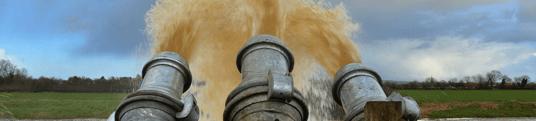 installation of a sewage plastic pipe during the construction of a house. Creative Banner. Copyspace image