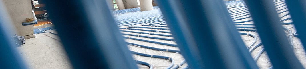installation of a sewage plastic pipe during the construction of a house. Creative Banner. Copyspace image
