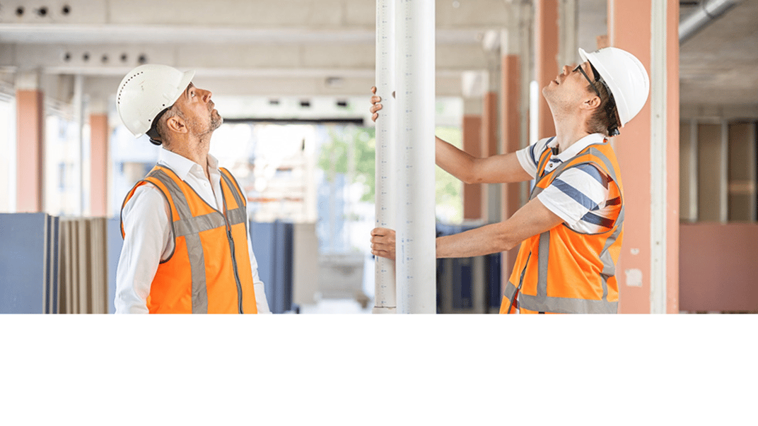 installation of a sewage plastic pipe during the construction of a house. Creative Banner. Copyspace image