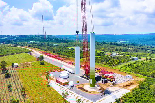 installation of a sewage plastic pipe during the construction of a house. Creative Banner. Copyspace image
