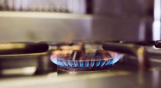 Closeup of burning gas on the kitchen gas stove-1