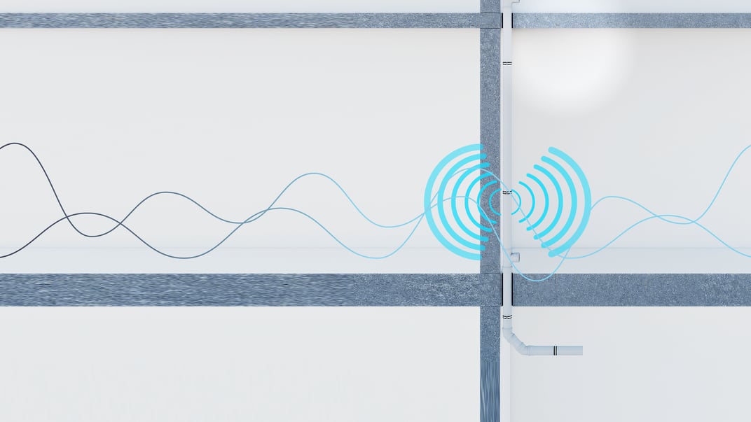 installation of a sewage plastic pipe during the construction of a house. Creative Banner. Copyspace image