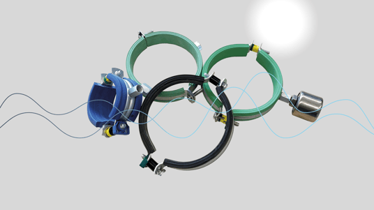 installation of a sewage plastic pipe during the construction of a house. Creative Banner. Copyspace image