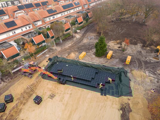 installation of a sewage plastic pipe during the construction of a house. Creative Banner. Copyspace image
