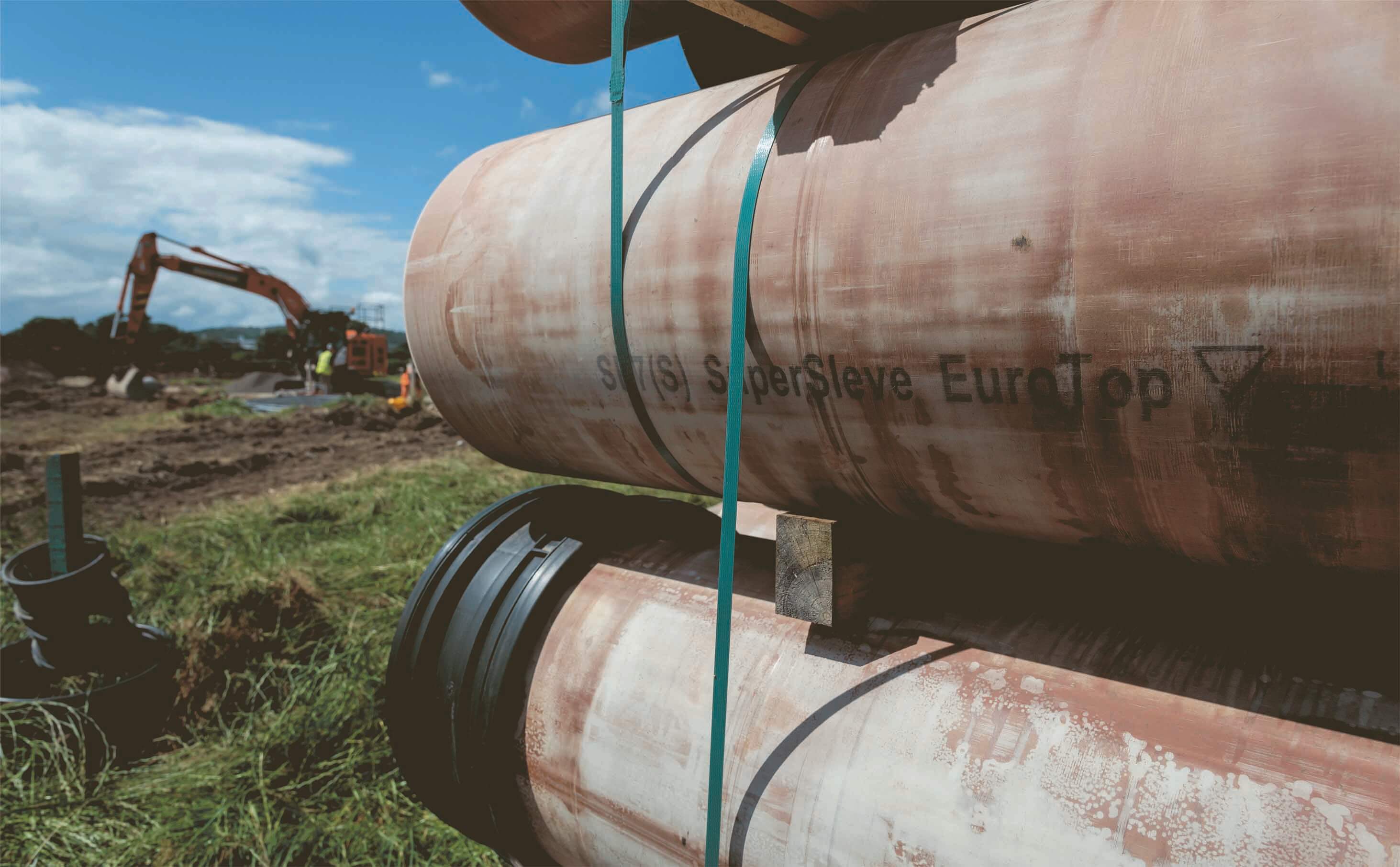 Hepworth smartsleeve pipes on construction site