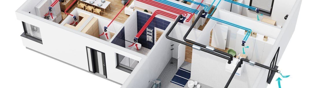 installation of a sewage plastic pipe during the construction of a house. Creative Banner. Copyspace image