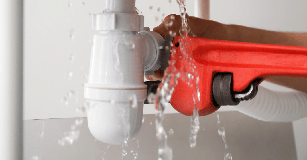 installation of a sewage plastic pipe during the construction of a house. Creative Banner. Copyspace image