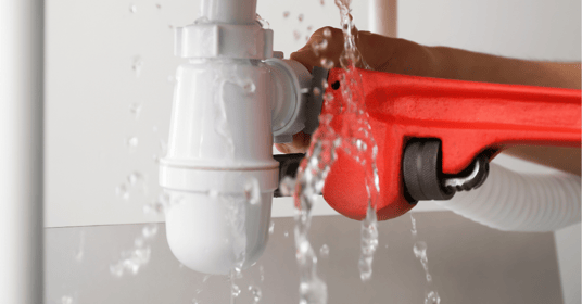 installation of a sewage plastic pipe during the construction of a house. Creative Banner. Copyspace image