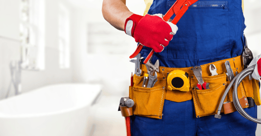 installation of a sewage plastic pipe during the construction of a house. Creative Banner. Copyspace image