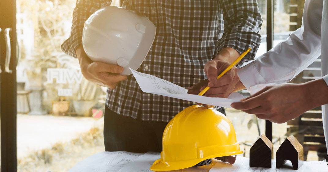 installation of a sewage plastic pipe during the construction of a house. Creative Banner. Copyspace image