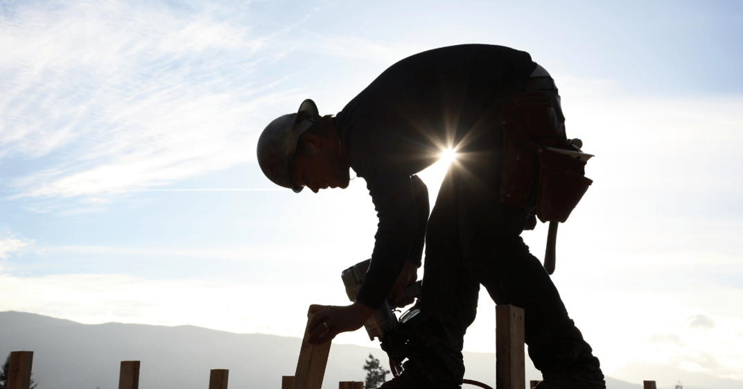 installation of a sewage plastic pipe during the construction of a house. Creative Banner. Copyspace image
