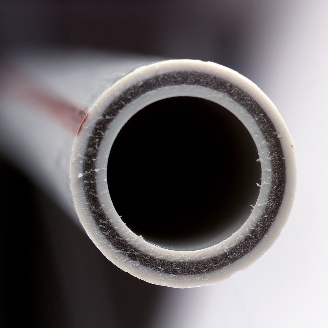 installation of a sewage plastic pipe during the construction of a house. Creative Banner. Copyspace image
