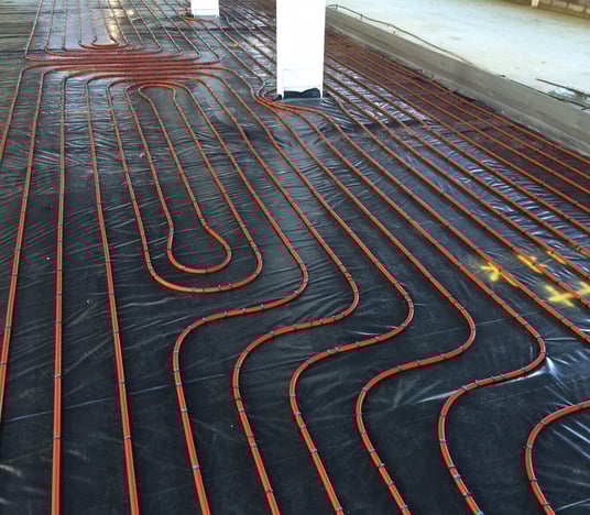 installation of a sewage plastic pipe during the construction of a house. Creative Banner. Copyspace image