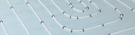 installation of a sewage plastic pipe during the construction of a house. Creative Banner. Copyspace image
