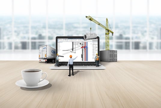 installation of a sewage plastic pipe during the construction of a house. Creative Banner. Copyspace image