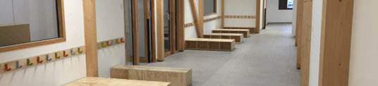 installation of a sewage plastic pipe during the construction of a house. Creative Banner. Copyspace image