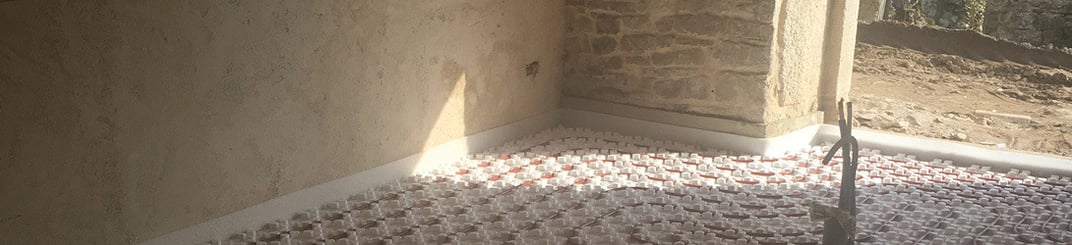 installation of a sewage plastic pipe during the construction of a house. Creative Banner. Copyspace image
