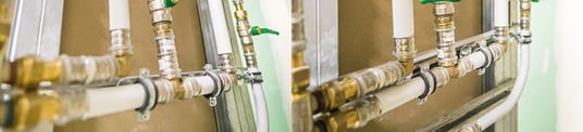 installation of a sewage plastic pipe during the construction of a house. Creative Banner. Copyspace image