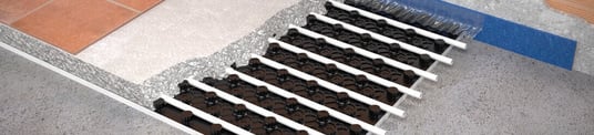 installation of a sewage plastic pipe during the construction of a house. Creative Banner. Copyspace image