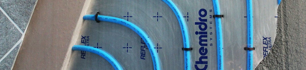 installation of a sewage plastic pipe during the construction of a house. Creative Banner. Copyspace image