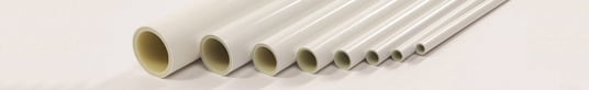 installation of a sewage plastic pipe during the construction of a house. Creative Banner. Copyspace image