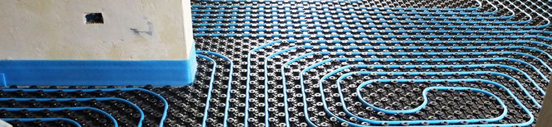installation of a sewage plastic pipe during the construction of a house. Creative Banner. Copyspace image