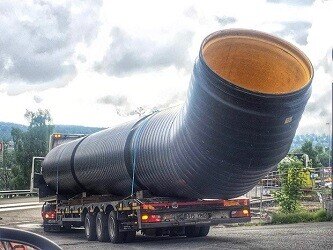 installation of a sewage plastic pipe during the construction of a house. Creative Banner. Copyspace image
