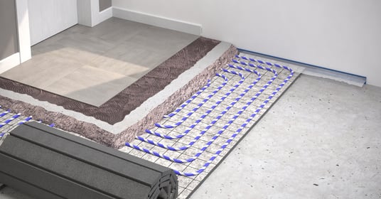 installation of a sewage plastic pipe during the construction of a house. Creative Banner. Copyspace image