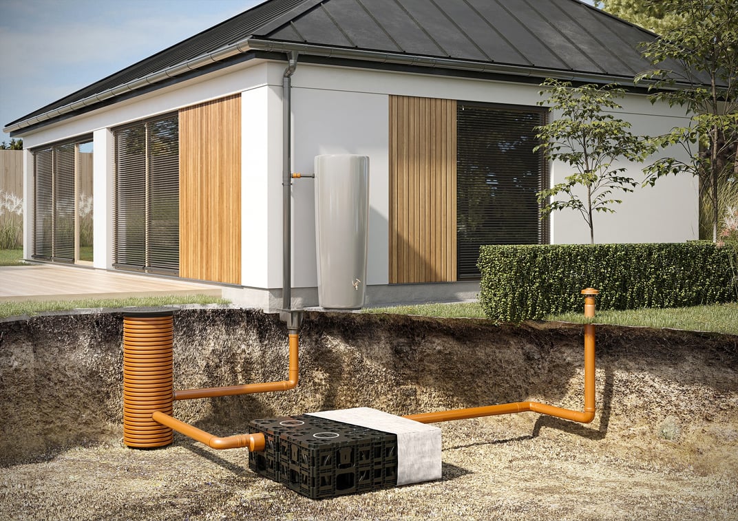 Kanion - System rynnowy Kanion_łapacz deszczu_skrzynki rozsączające