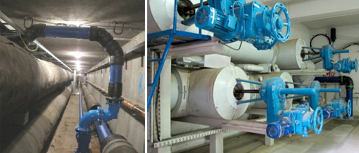Trinkwasserleitungen in Kollektorgängen erneuert mit Wavin TS DOQ