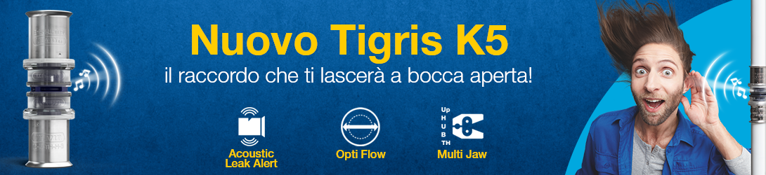 Wavin Italia presenta Tigris K5, il primo raccordo in materiale plastico che in caso di perdita fischia!