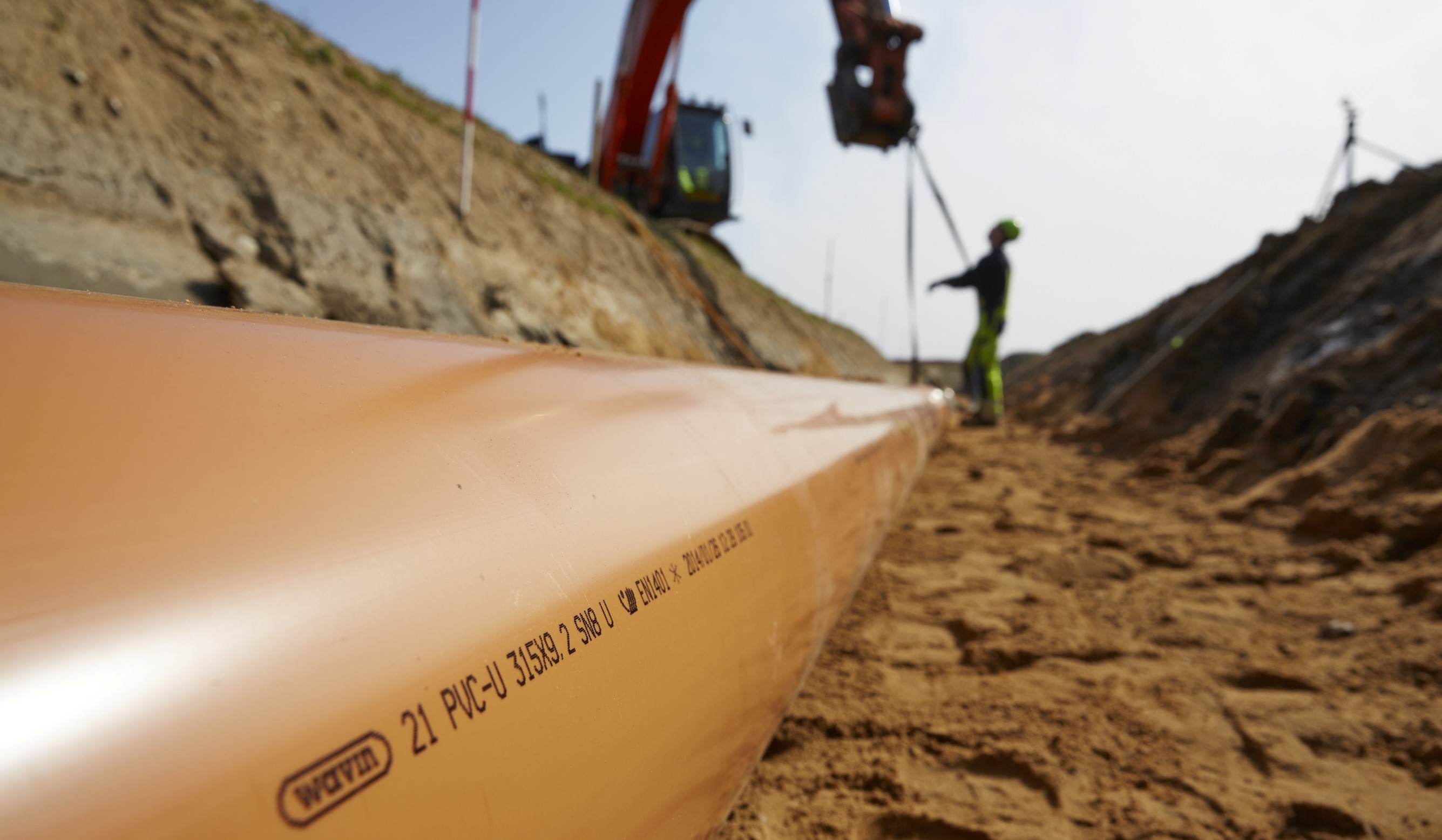 Installing sewer pipes and drains on contaminated land and brownfield sites